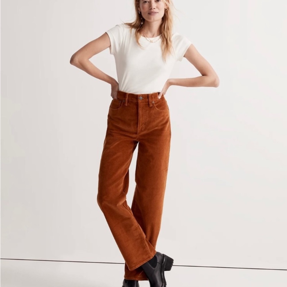 Perfect vintage wide leg pants: corduroy edition in saddle brown